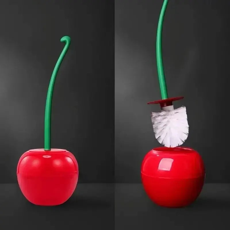 Cherry Toilet Brush Holder Set